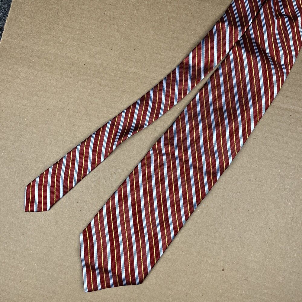Brooks Brothers Stain Resistant Tie Men’s 60” x 3.5” Silk Red Blue Stripes